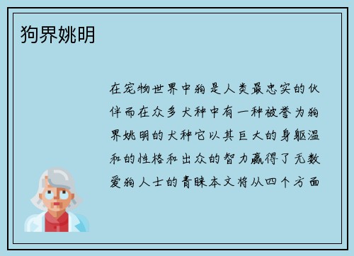 狗界姚明